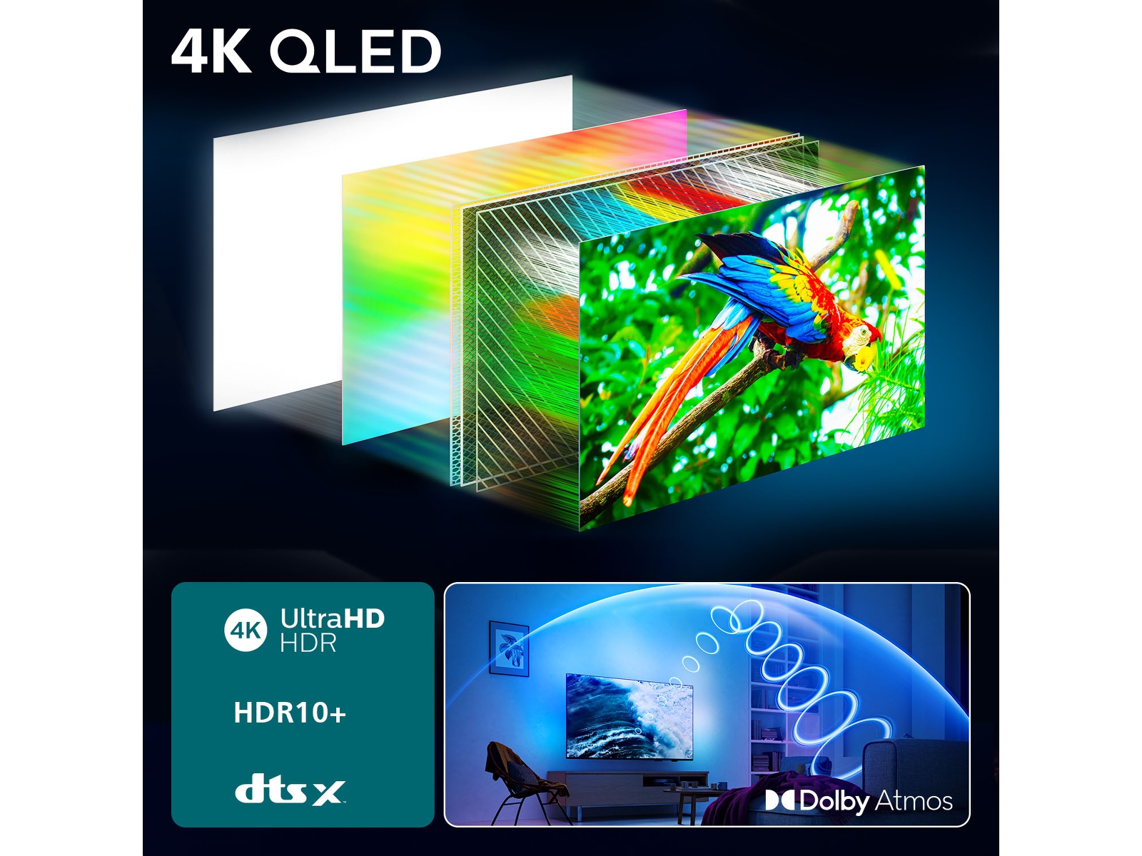 Philips 55" QLED Smart Ambilight TV PUS8550/12 (2025) 50 - 59 tommer TV