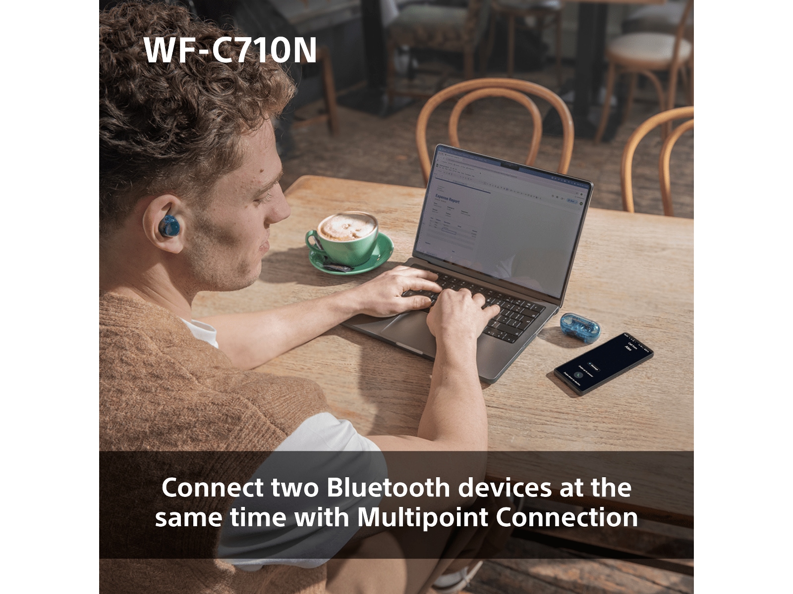 Sony WF-C710N Trådløse høretelefoner, Earbuds med mikrofon (blå) In-ear høretelefoner