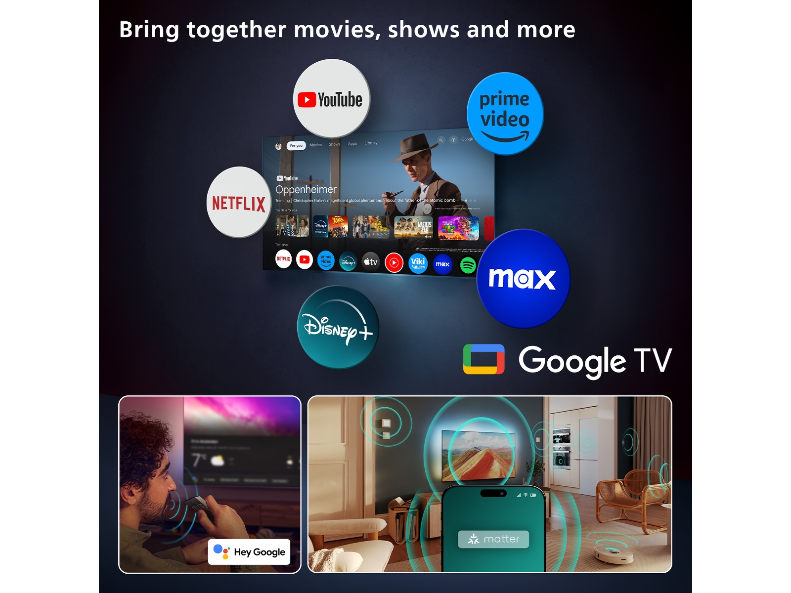 Philips 65" OLED910/12 OLED Plus Smart Ambilight AI TV (2025) 60 - 69 tommer TV