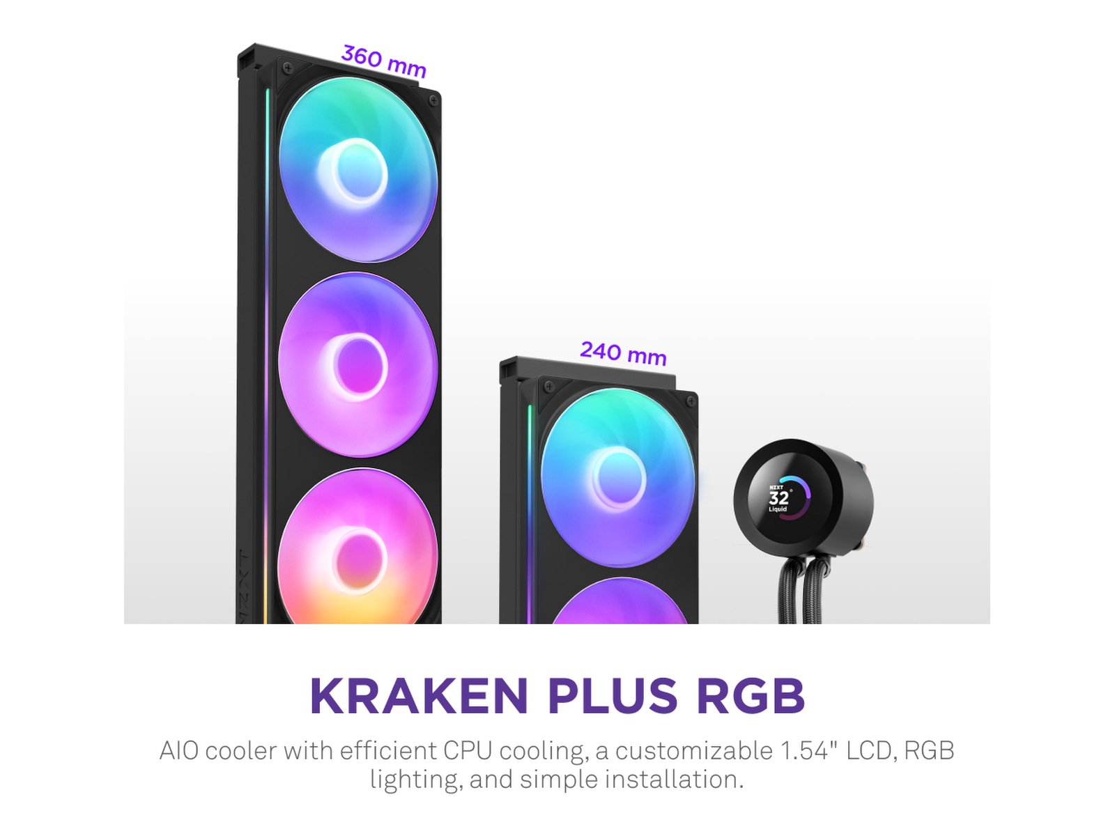 NZXT Kraken Plus 360 RGB Køler (sort) CPU - Vandkøling