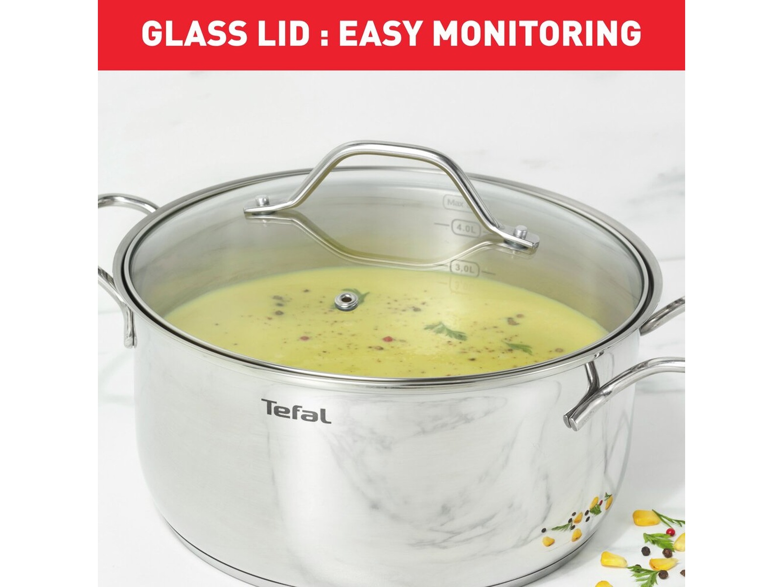 Tefal Intuition 7-delt grydesæt i ubelagt rustfrit stål B864S734 Tilbehør til komfurer, kogeplader og ovne