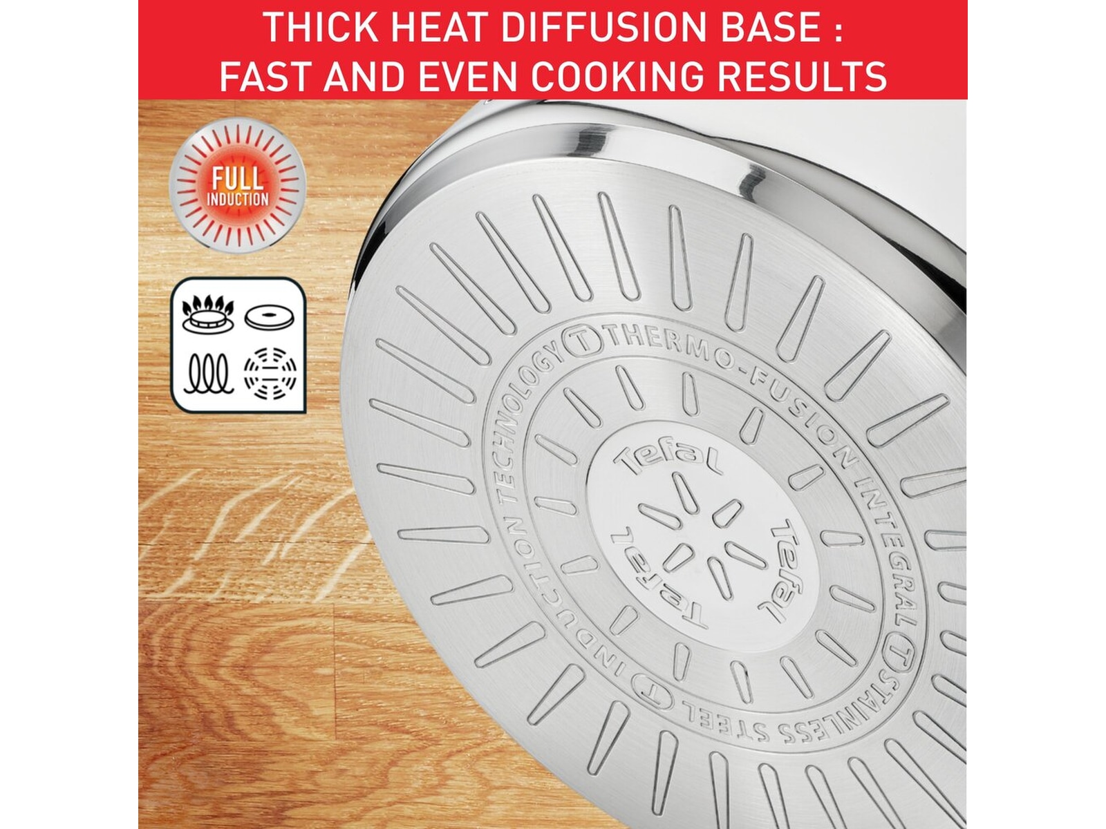 Tefal Intuition 7-delt grydesæt i ubelagt rustfrit stål B864S734 Tilbehør til komfurer, kogeplader og ovne