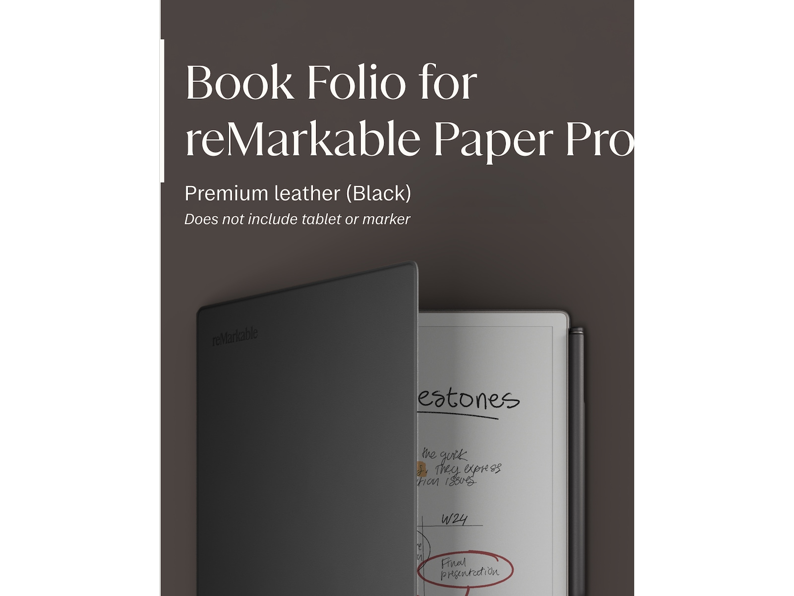 reMarkable Paper Pro Book Folio (sort) Tilbehør til digitale paper