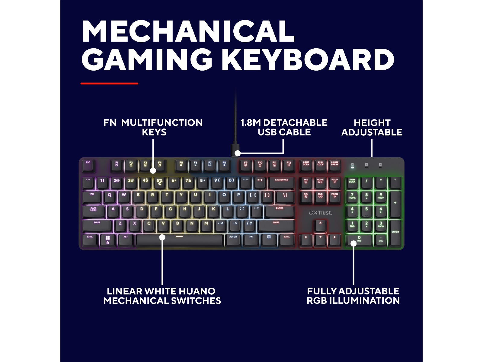 Trust GXT 871 Zora Mekanisk Gamingtastatur Gamingkeyboard