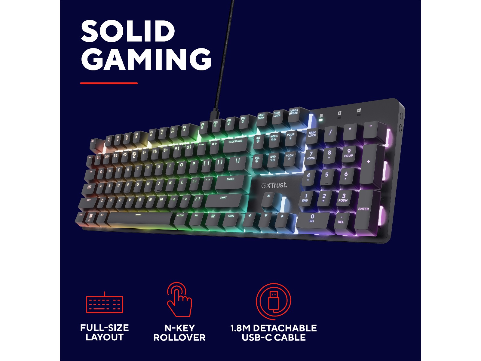 Trust GXT 871 Zora Mekanisk Gamingtastatur Gamingkeyboard