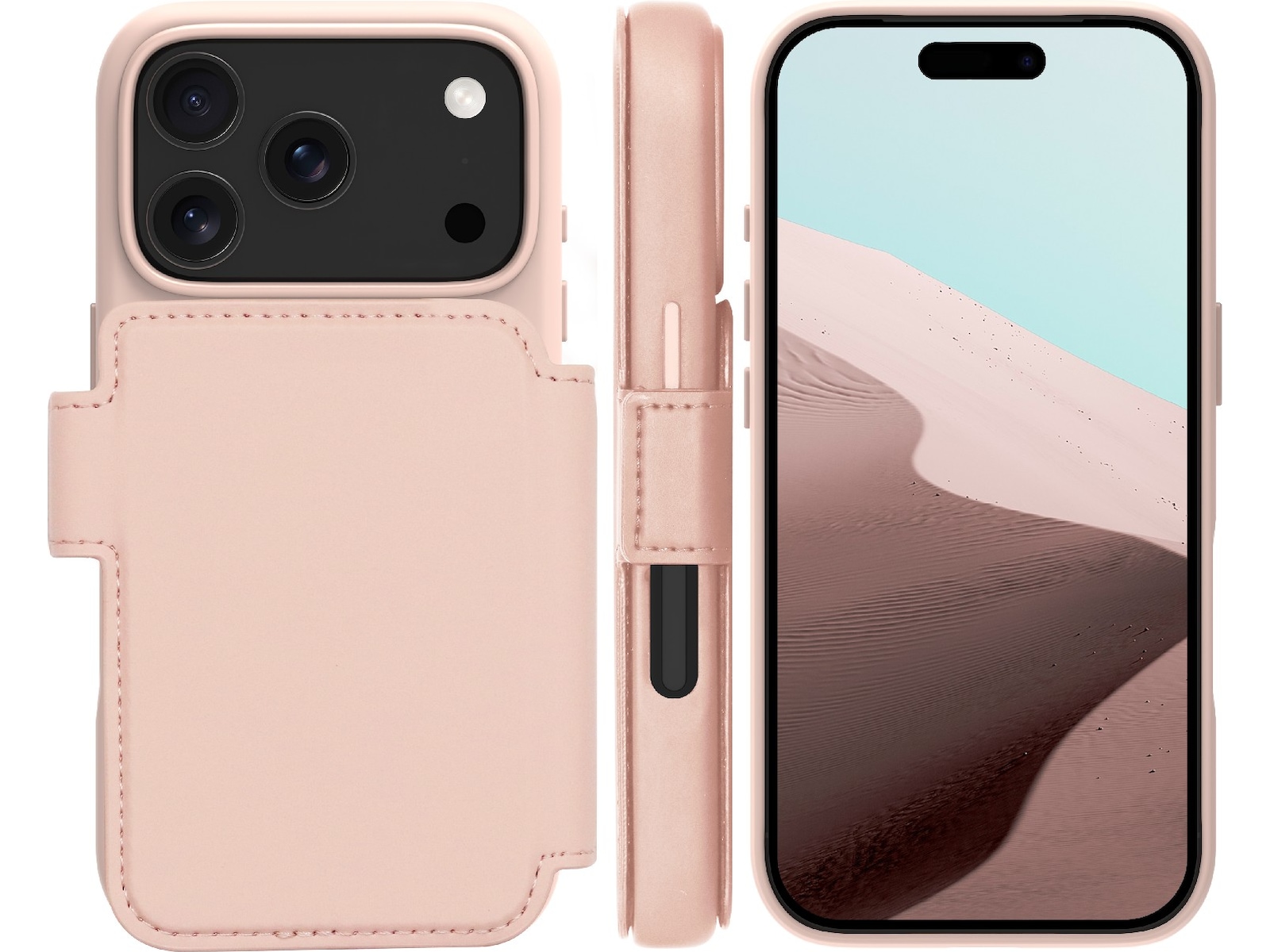 dbramante1928 iPhone 17 Pro Lynge 2-i-1 Wallet cover (pink sand) Mobilcover