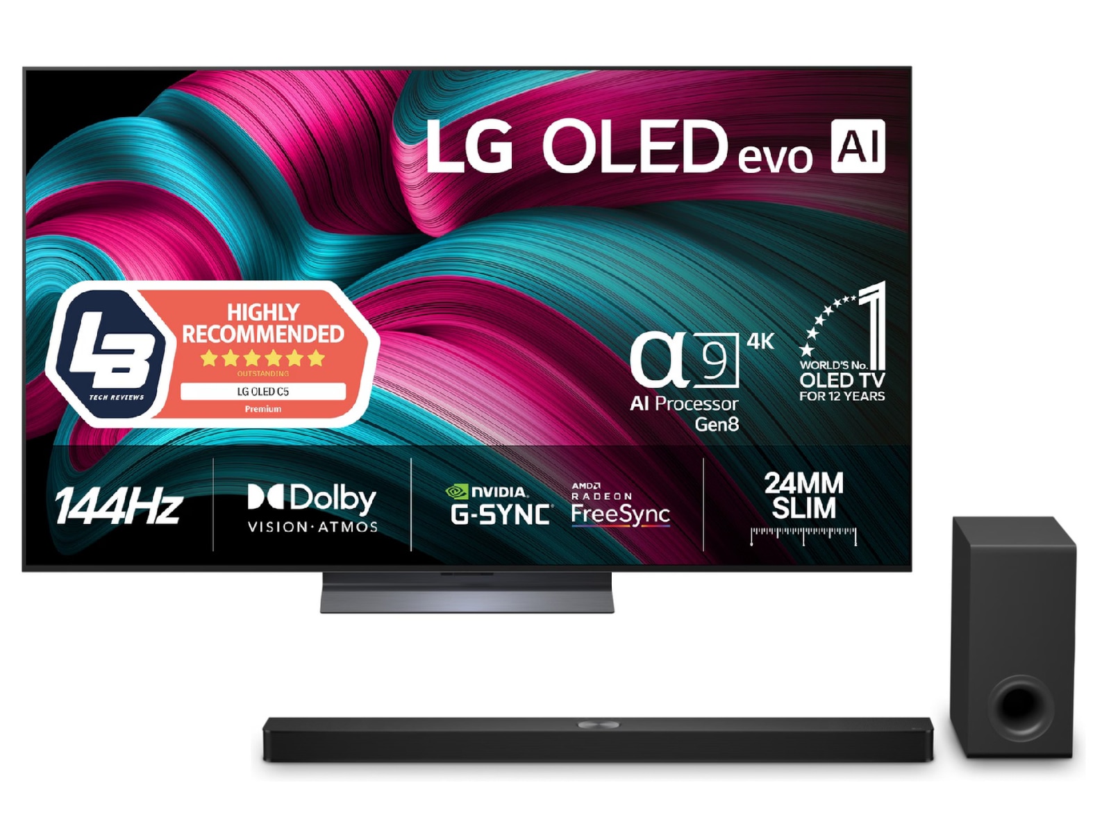 LG 65" C5 AI 4K OLED Smart TV (2025) + Soundbar 60 - 69 tommer TV
