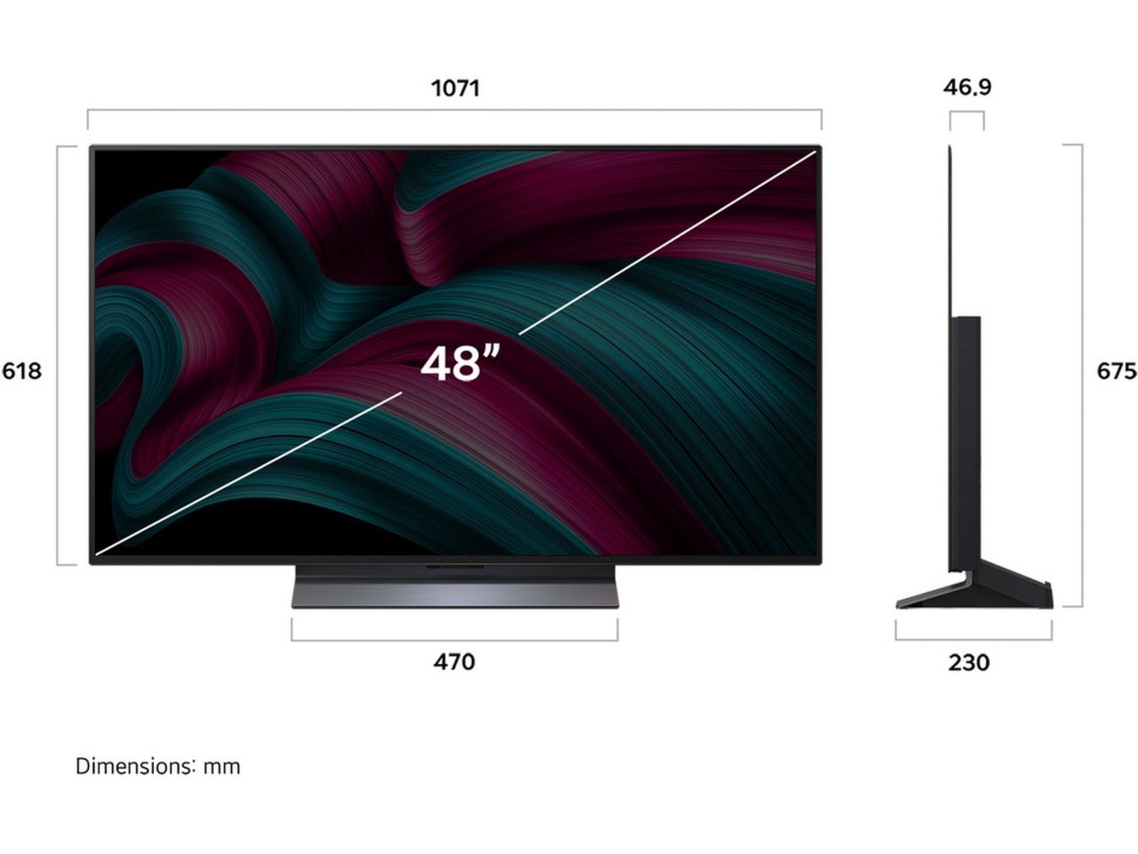 LG 48" C5 AI 4K OLED Smart TV (2025) Bundle 20 - 49 tommer TV