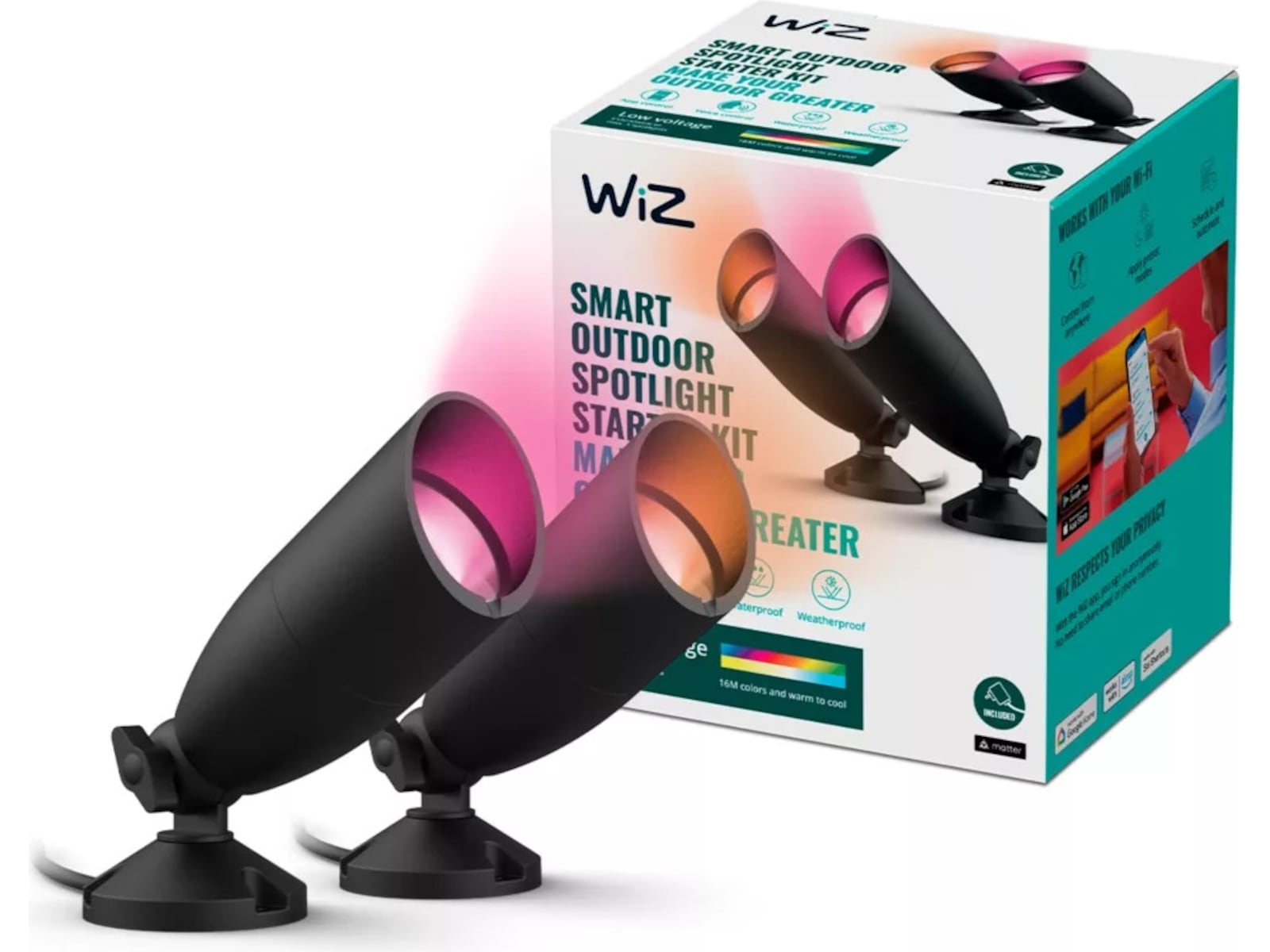 WiZ udendørs 12V jordspot startsæt Gulvlampe