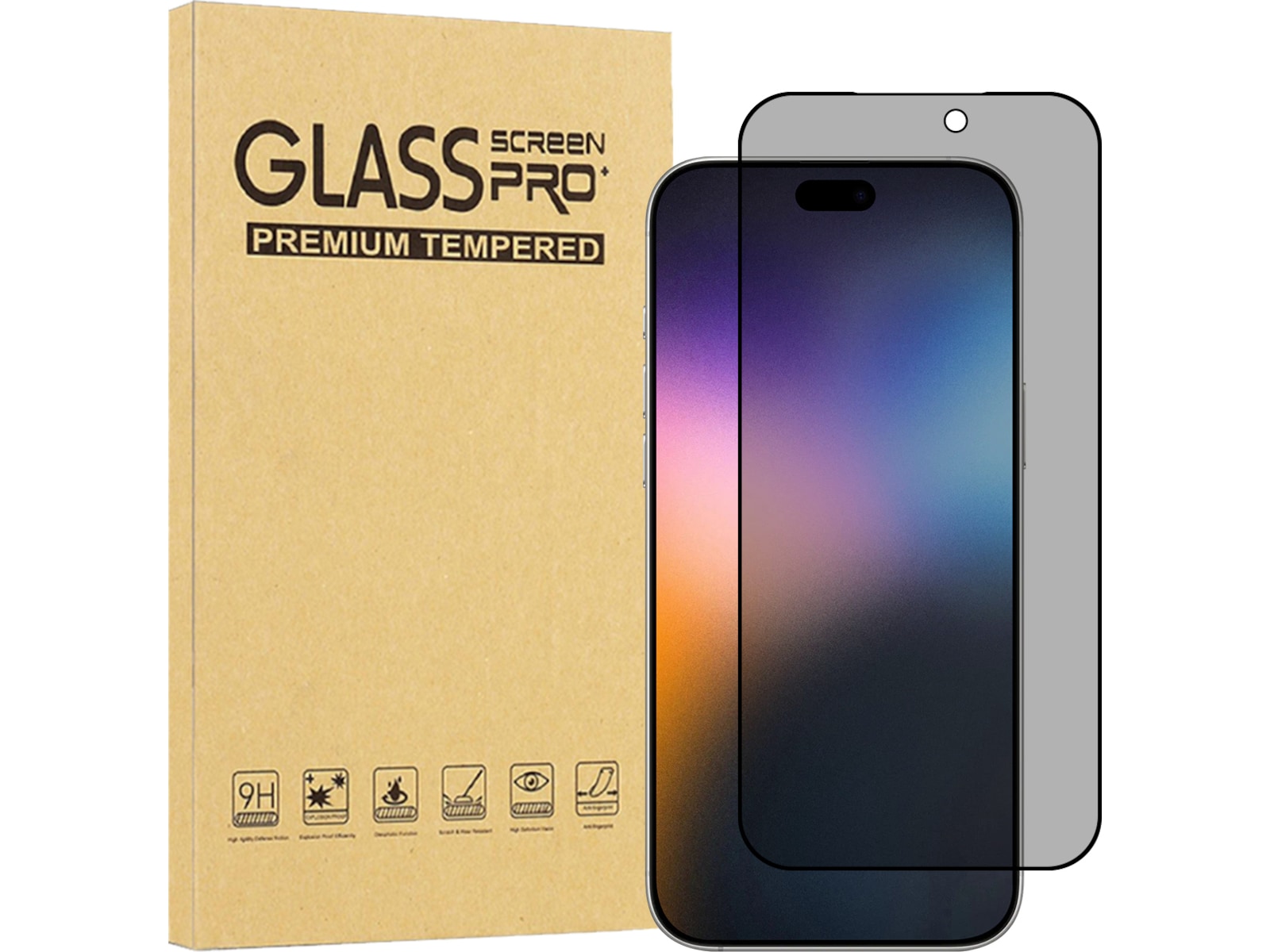 iiglo iPhone 17 Pro Max Privacy skærmbeskytter Skærmbeskyttelse mobiltelefon