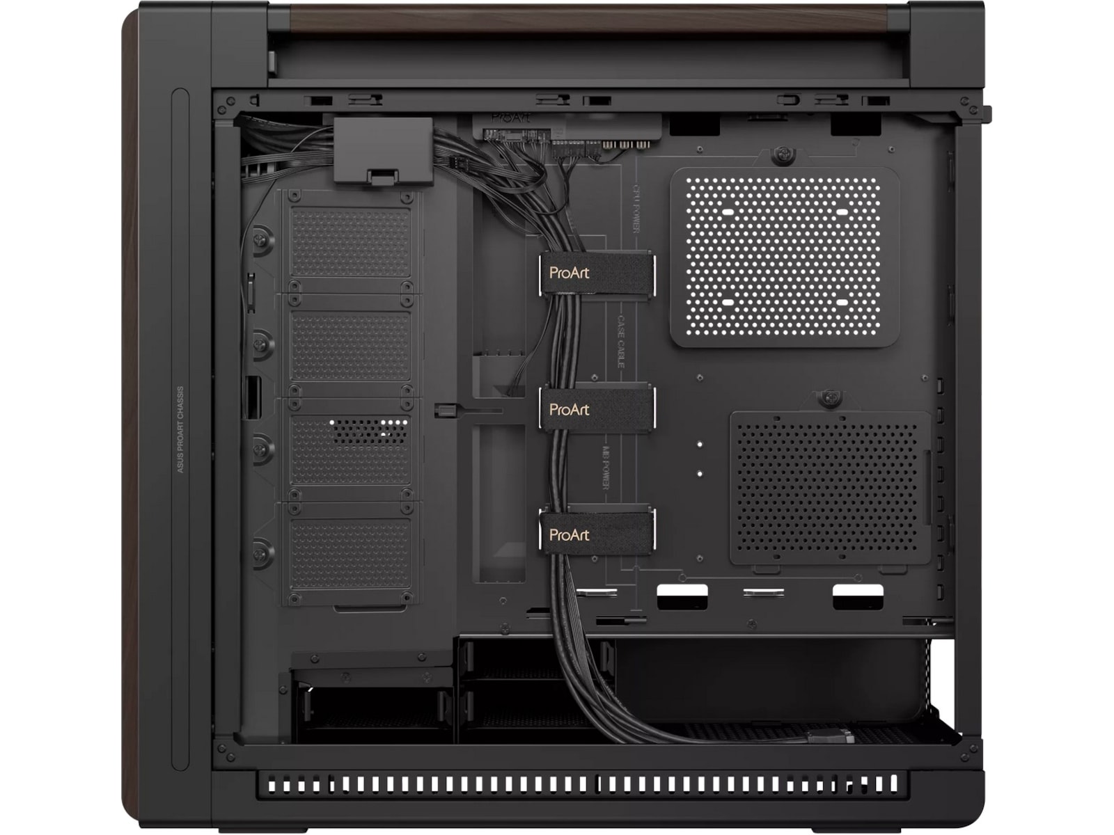 Asus PA602 PROART Walnut Wood Metal PWM Modern Mid Tower (sort) Mini/Micro/Nano tower