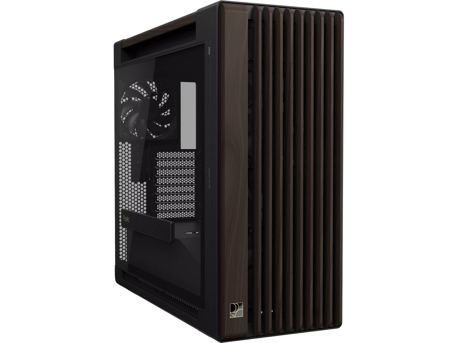 Asus PA602 PROART Walnut Wood TG PWM Modern Mid Tower (sort) Mini/Micro/Nano tower