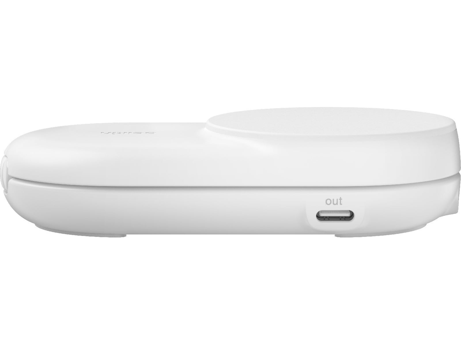 Belkin UltraCharge 2-i-1 Qi2 trådløs oplader (hvid) Trådløs oplader
