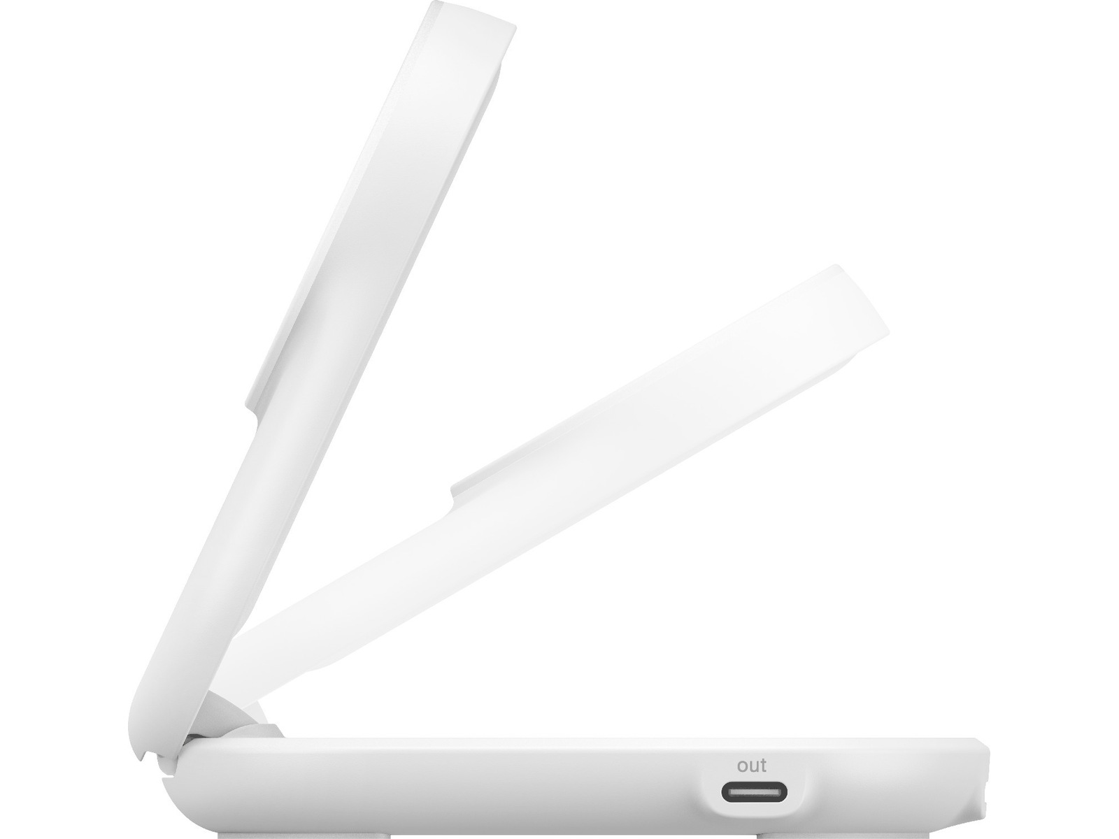 Belkin UltraCharge 2-i-1 Qi2 trådløs oplader (hvid) Trådløs oplader