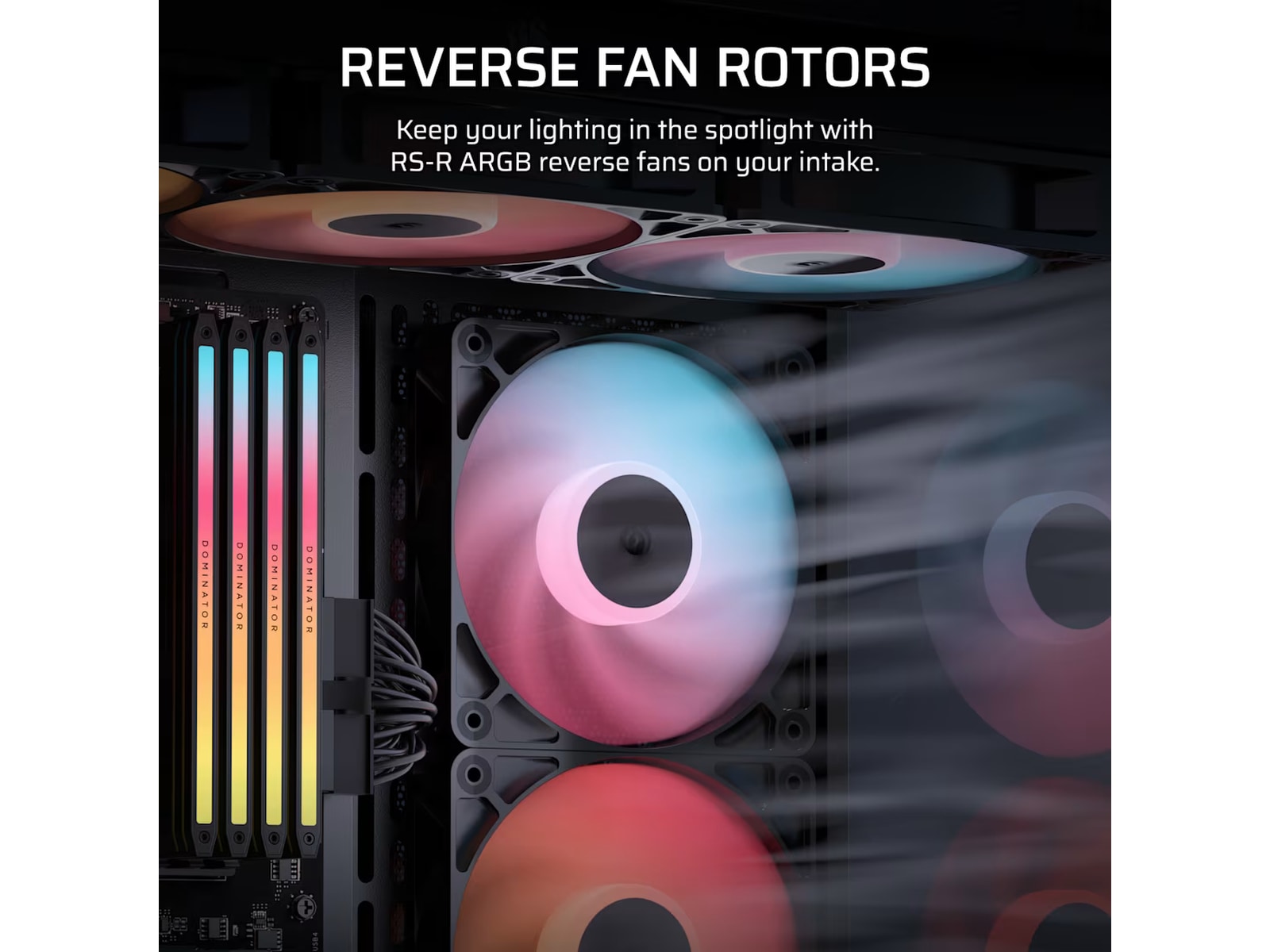 Corsair RS120-R ARGB PWM Reverse Ventilator 3pk (sort) Blæsere