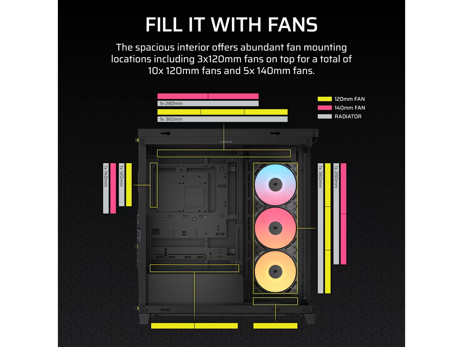 Corsair FRAME 4500X RS-R ARGB Mid Tower (sort) Midi Tower