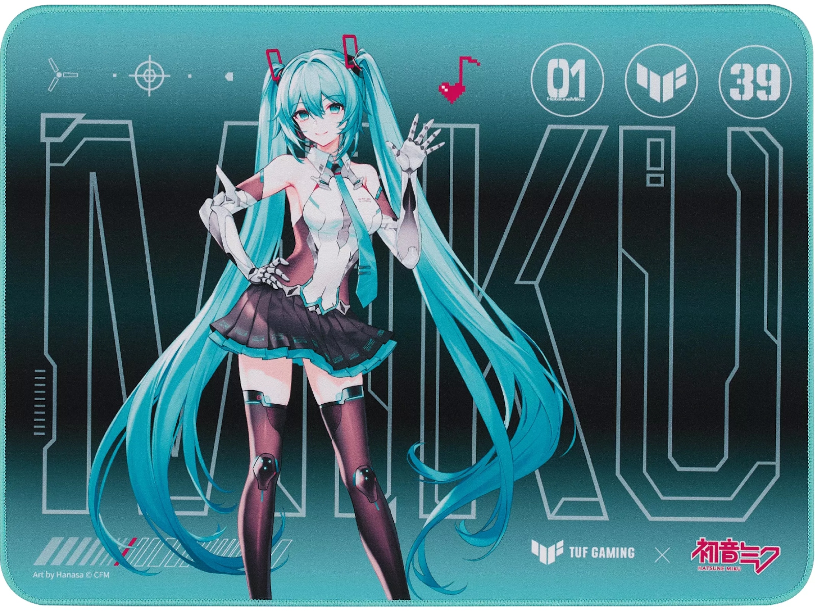 Asus TUF Gaming P1 Hatsune Miku musemåtte Gamingmusemåtte