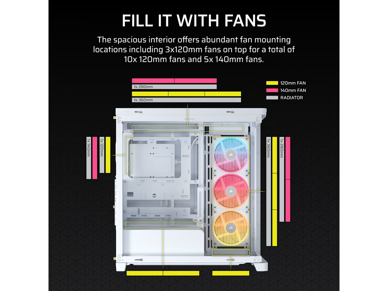 Corsair FRAME 4500X LX-R RGB Mid Tower (hvidt) Midi Tower
