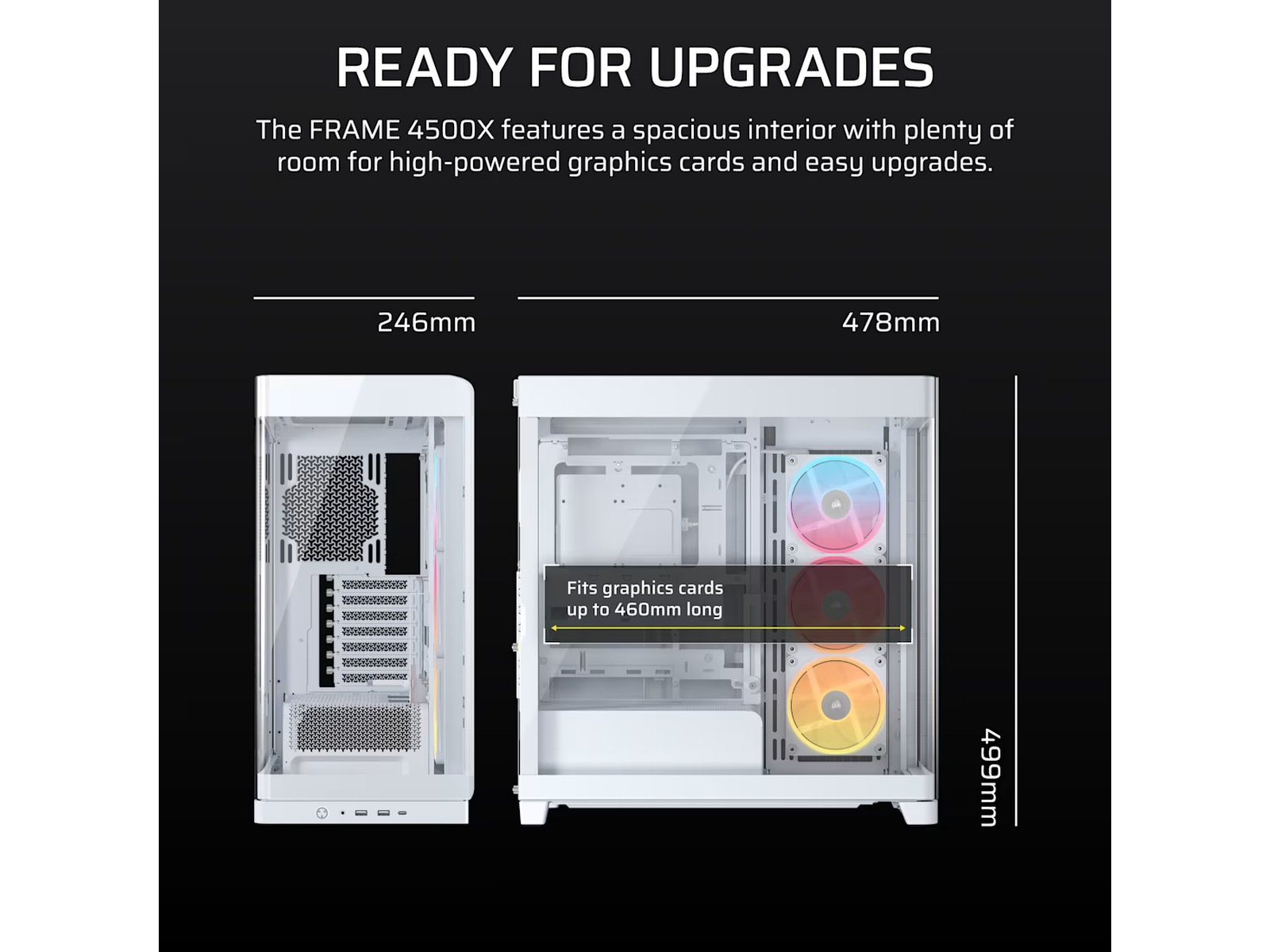 Corsair FRAME 4500X LX-R RGB Mid Tower (hvidt) Midi Tower