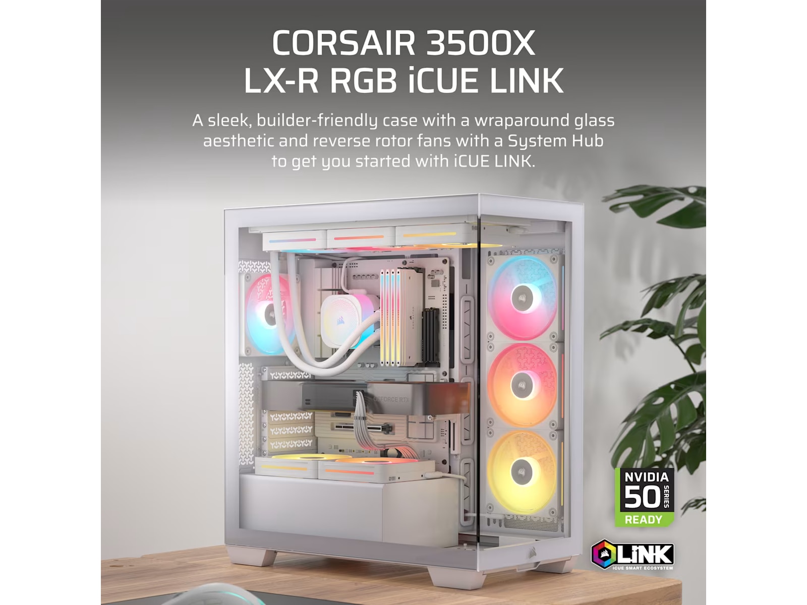 Corsair 3500X LXR LINK Mid Tower (hvidt) Midi Tower