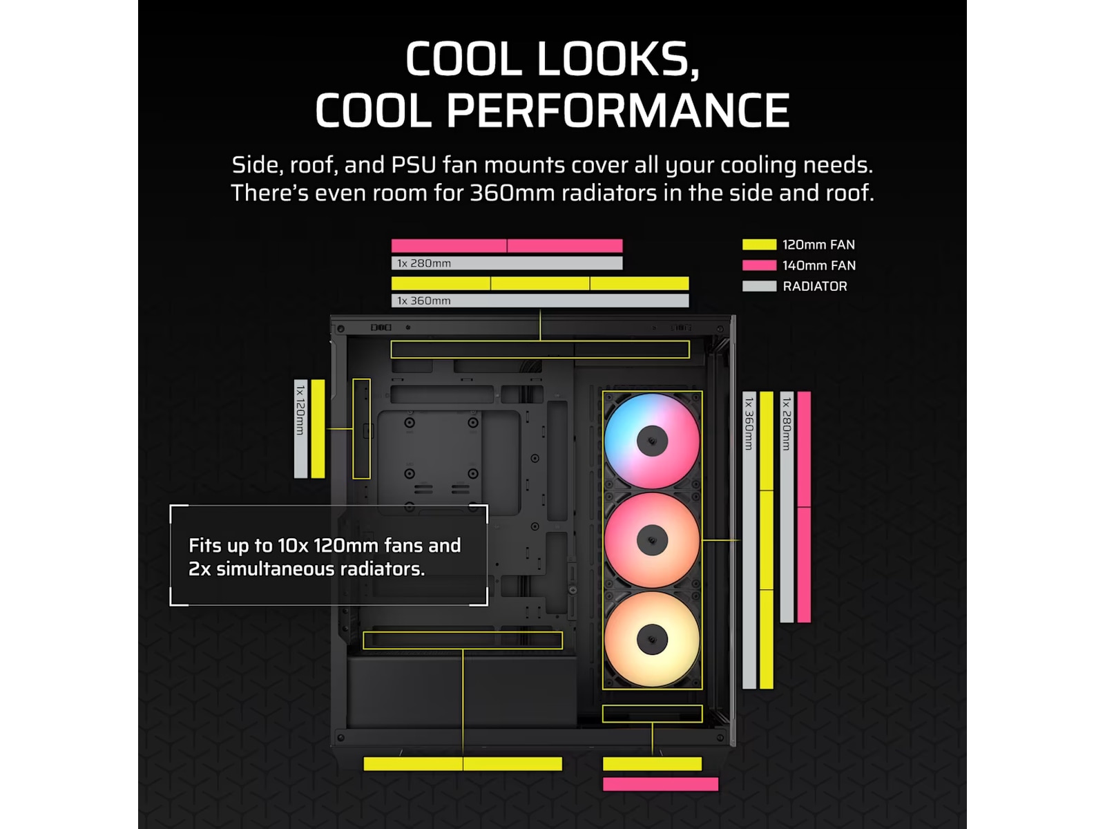 Corsair 3500X RSR ARGB Mid Tower (sort) Midi Tower