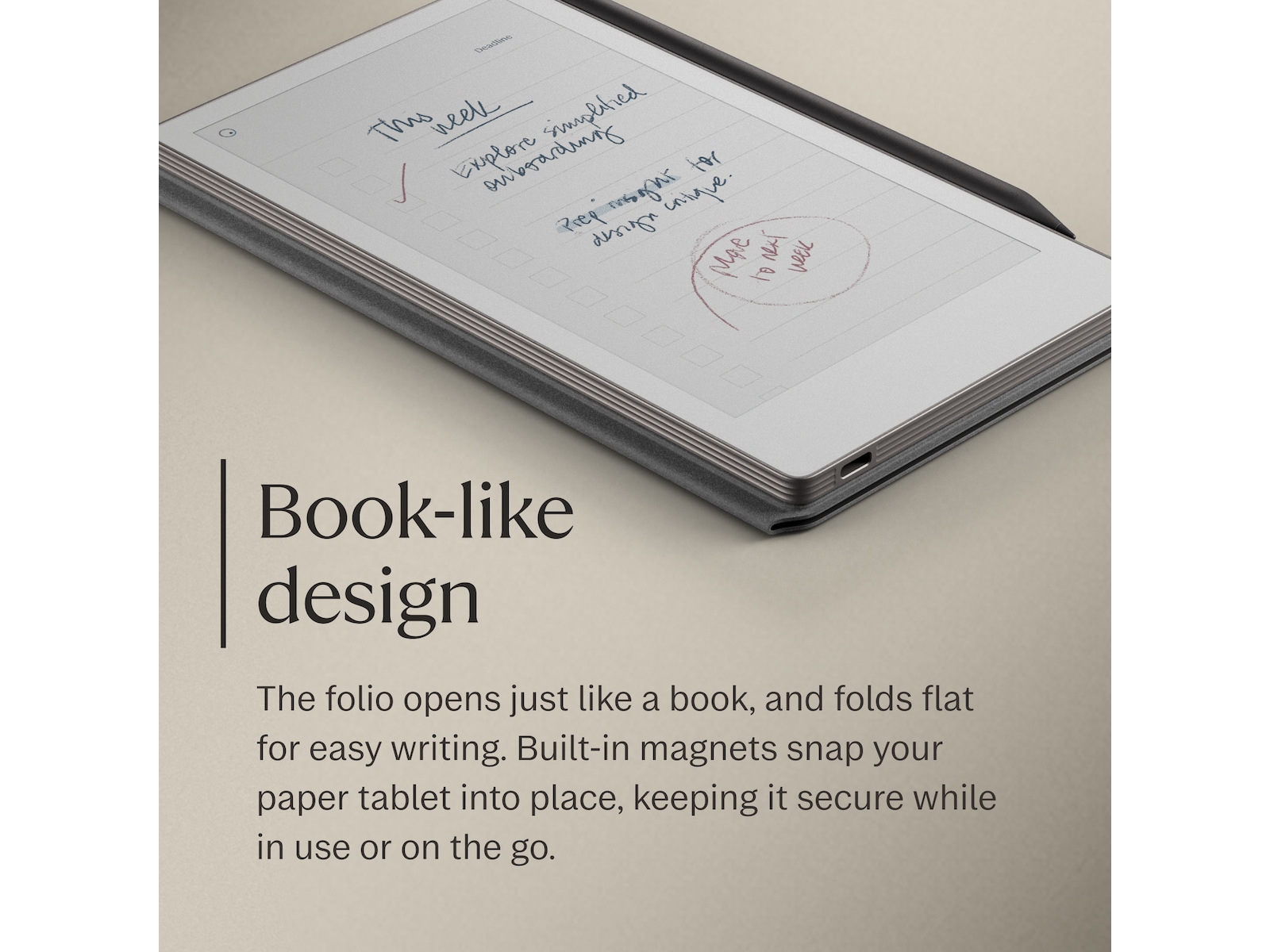reMarkable Paper Pro Move Book Folio (sort) Tilbehør til digitale paper