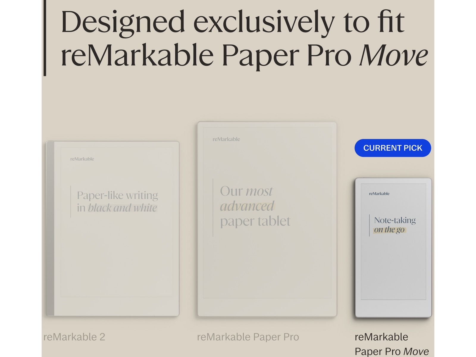 reMarkable Paper Pro Move Book Folio (sort) Tilbehør til digitale paper