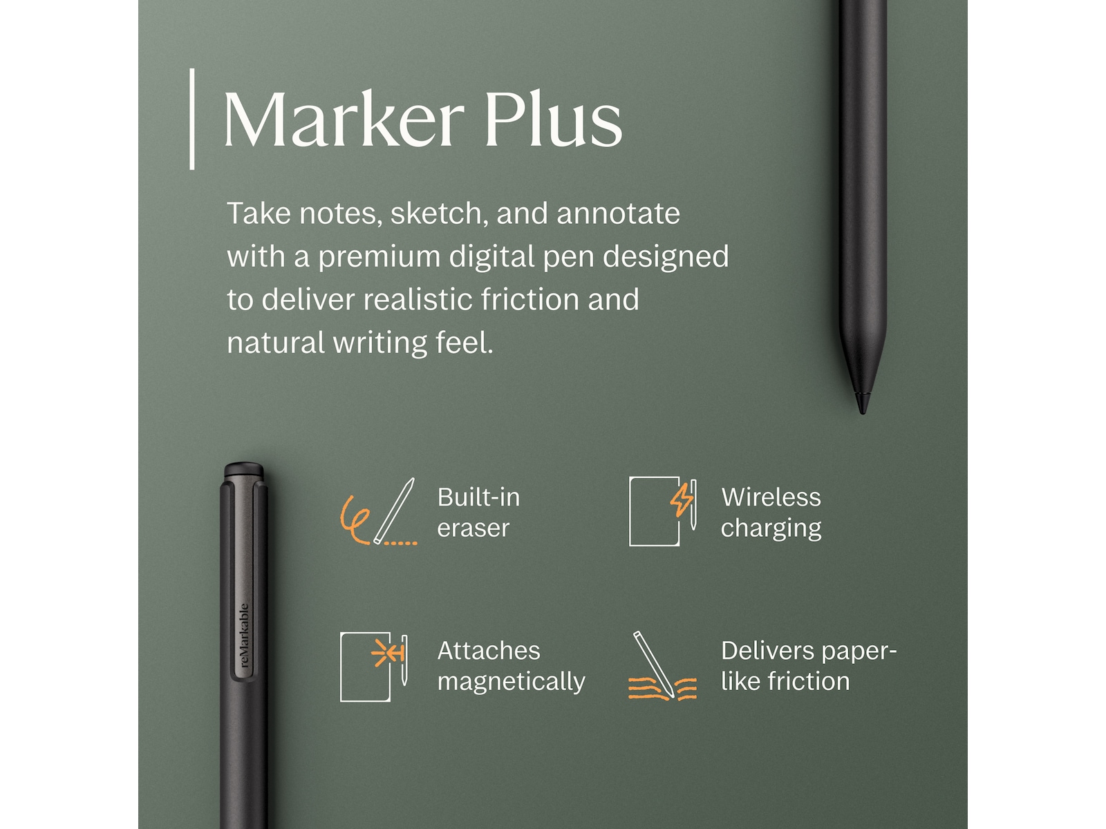 reMarkable Paper Pro 7.3" inkl. Marker Plus & Book Folio (sort skind) Digitale paper