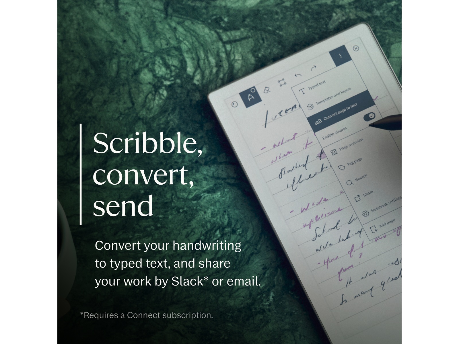 reMarkable Paper Pro Move 7.3" inkl. Marker Plus & Book Folio (sort skinn) Digitale paper & tilbehør