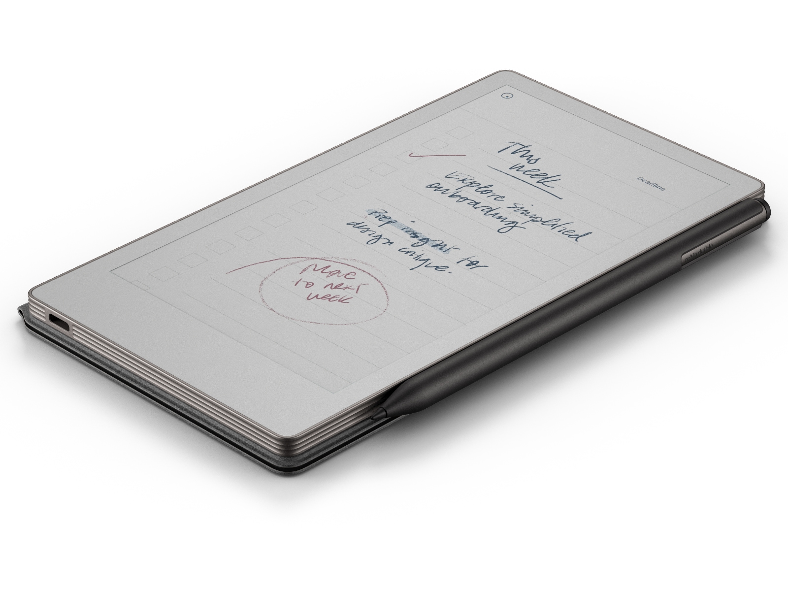 reMarkable Paper Pro Move 7.3" inkl. Marker Plus & Book Folio (sort skinn) Digitale paper & tilbehør