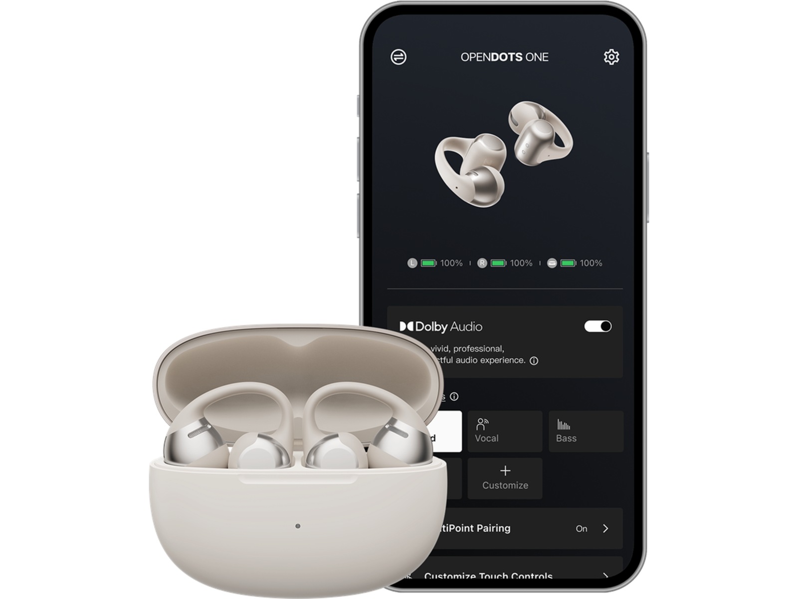 SHOKZ OpenDots Trådløse åbne Høretelefoner Earbuds (grå) In-ear høretelefoner