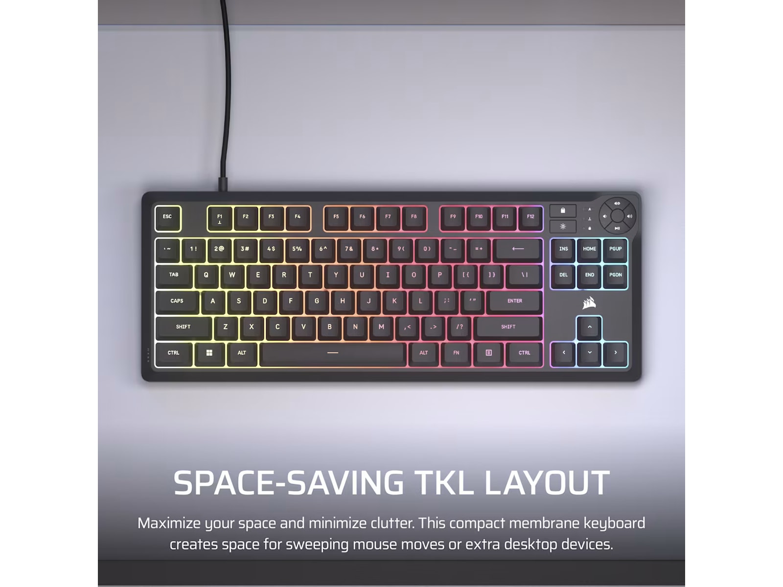 Corsair K55 CORE TKL RGB Gamingtastatur (sort) Gamingkeyboard
