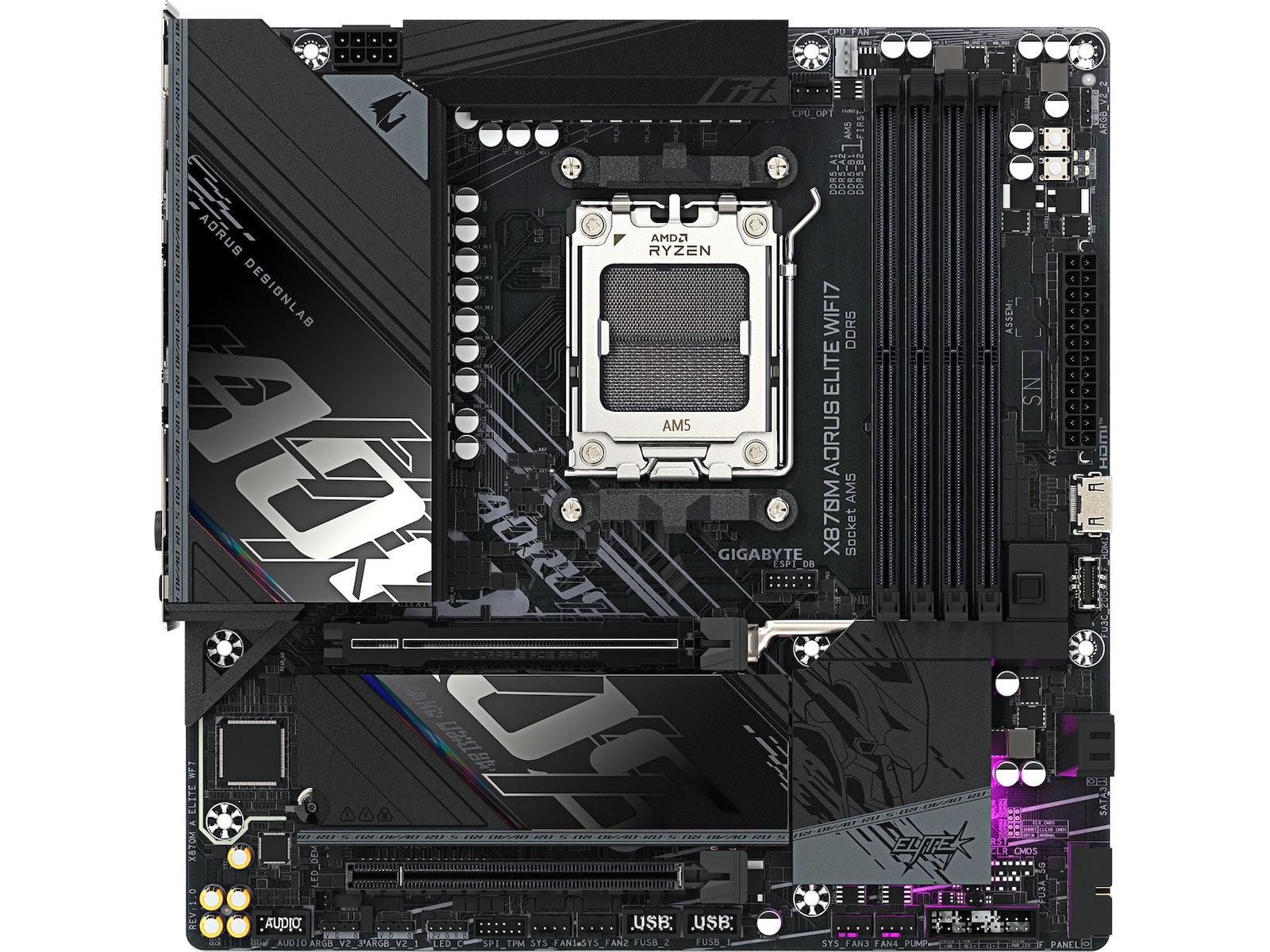 Gigabyte X870M AORUS ELITE WIFI7 Bundkort AMD Socket