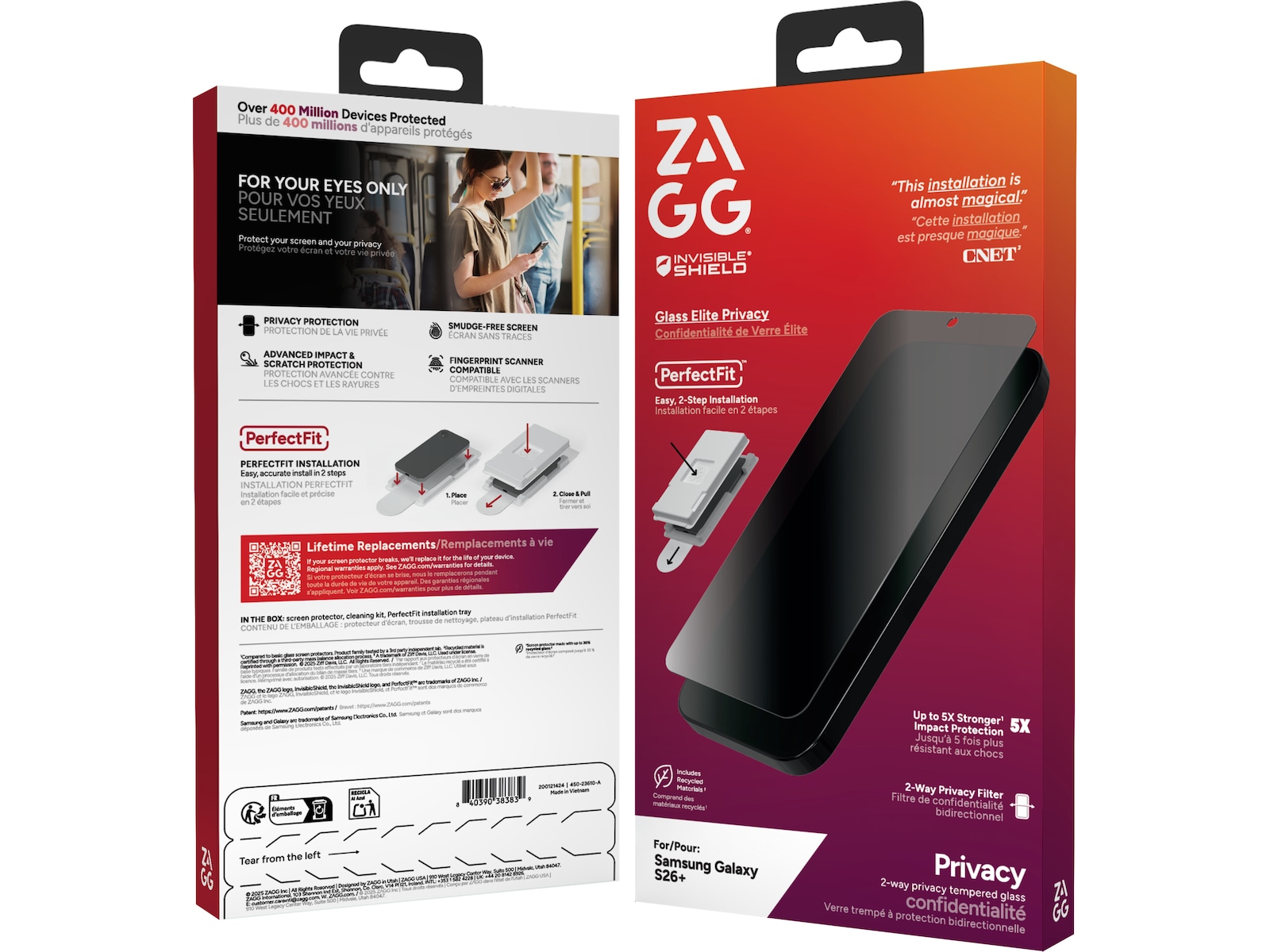 Zagg InvisibleShield Glass Elite Privacy Samsung Galaxy S26+ Skærmbeskyttelse mobiltelefon