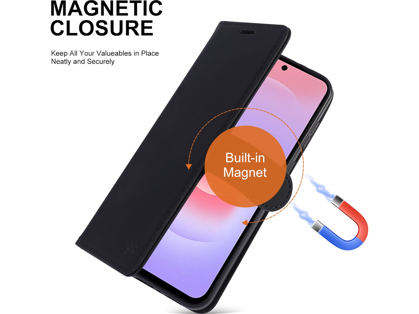 iiglo Galaxy A37 Wallet cover (sort) Mobilcover