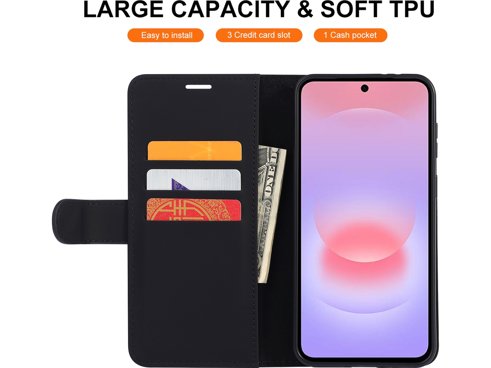 iiglo Galaxy A37 Wallet cover (sort) Mobilcover