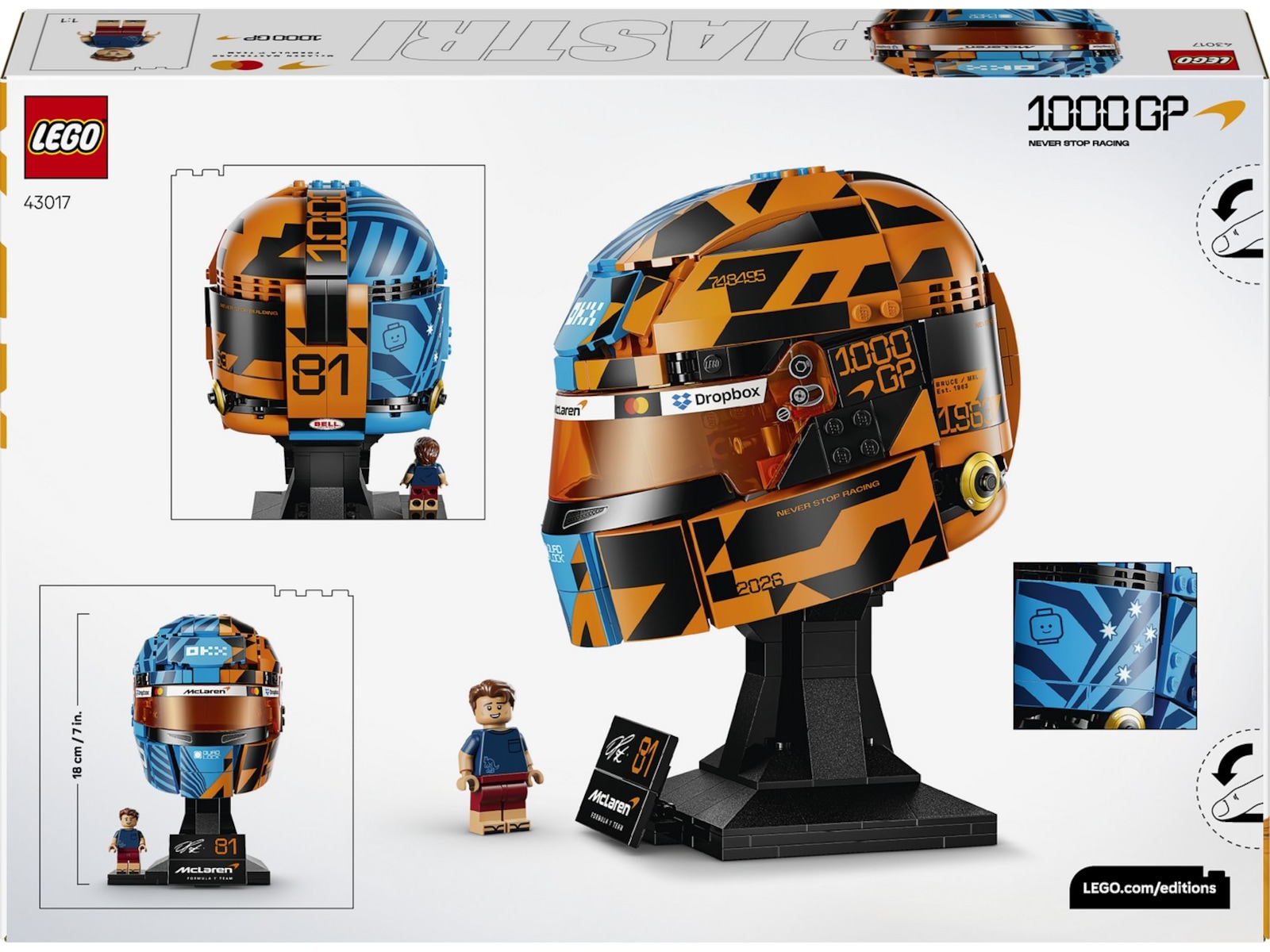 LEGO Editions McLaren Mastercard F1® Team Oscar Piastri hjelm 43017 LEGO