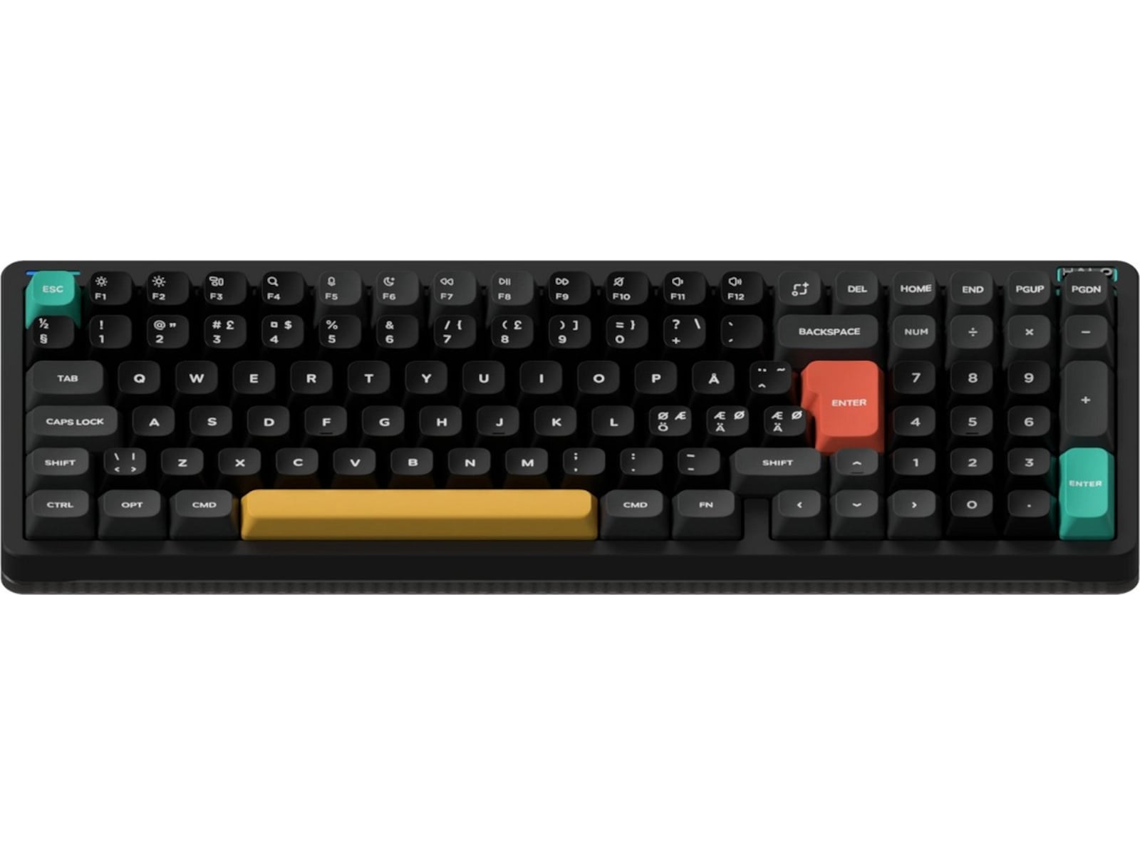 NuPhy Halo96 V2 trådløst gaming tastatur (Obsidian black/Raspberry) Gamingkeyboard