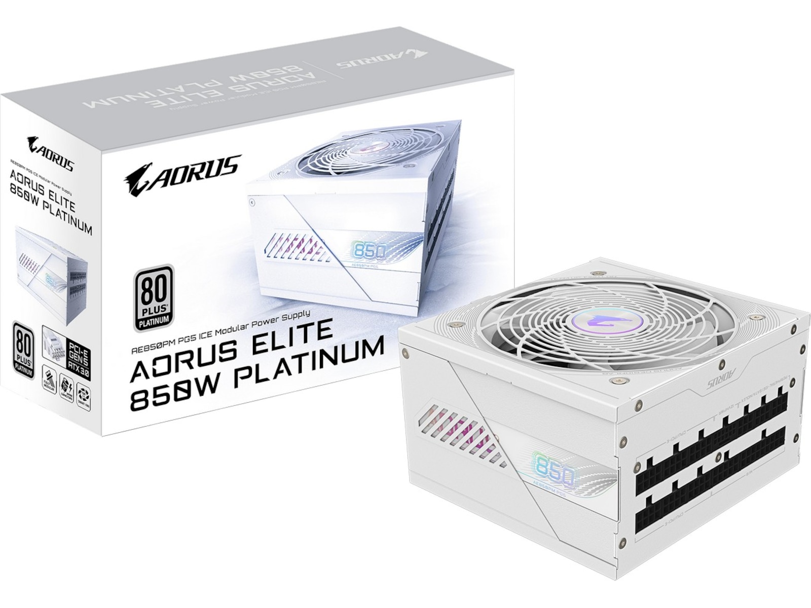 Gigabyte AORUS ELITE P850W ICE PSU (hvid) Strømforsyninger
