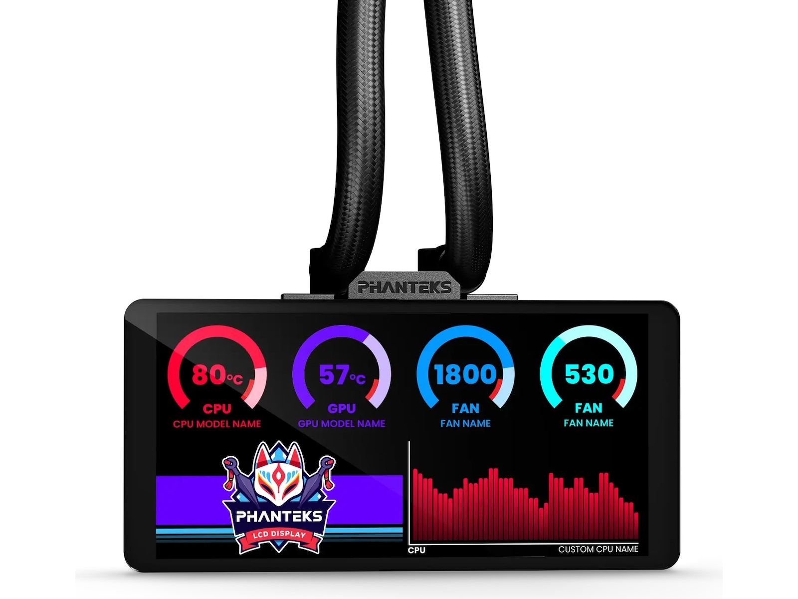 Phanteks Glacier One 36025 LCD Køler (sort) CPU - Vandkøling