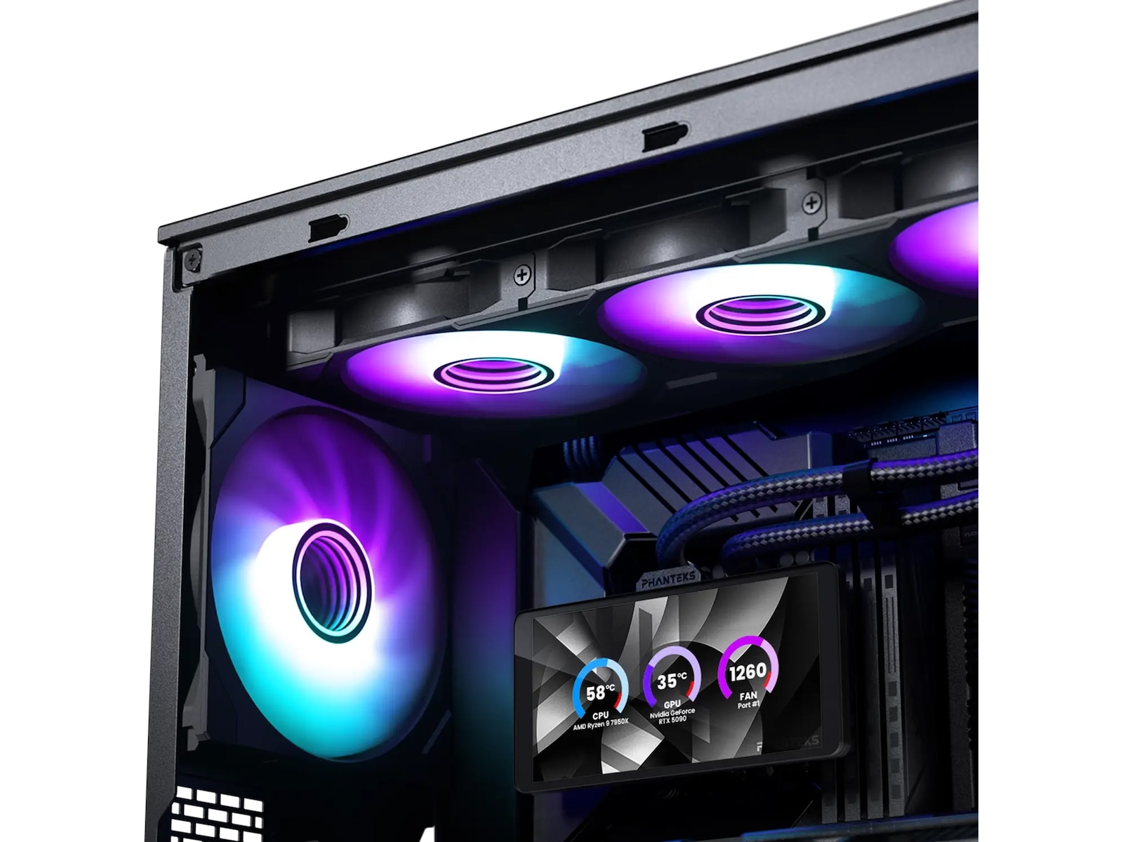 Phanteks Glacier One 36025 LCD Køler (sort) CPU - Vandkøling