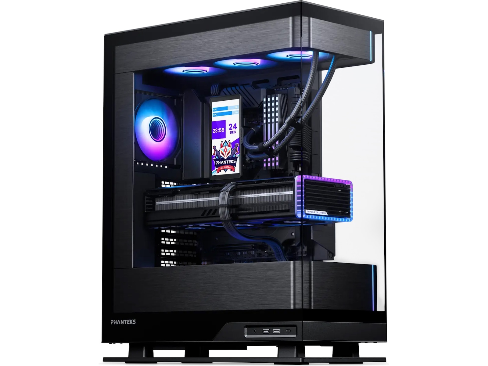 Phanteks Glacier One 36025 LCD Køler (sort) CPU - Vandkøling