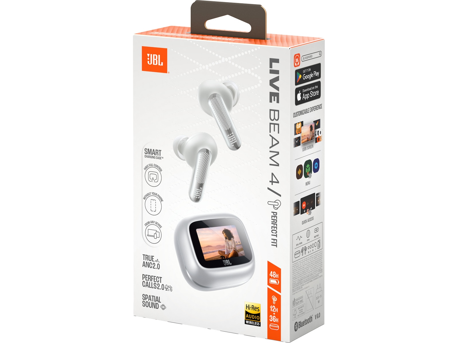 JBL Live Beam 4 Trådløse ørepropper  (sølv) In-ear høretelefoner