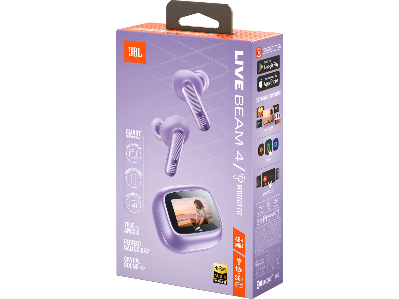 JBL Live Beam 4 trådløse ørepropper (lilla) In-ear høretelefoner
