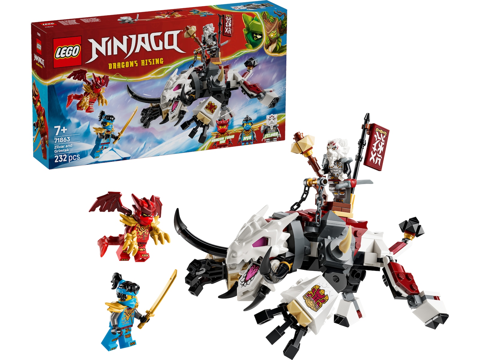 LEGO Ninjago Zilvar med monsterdragen Grimtak 71863 LEGO