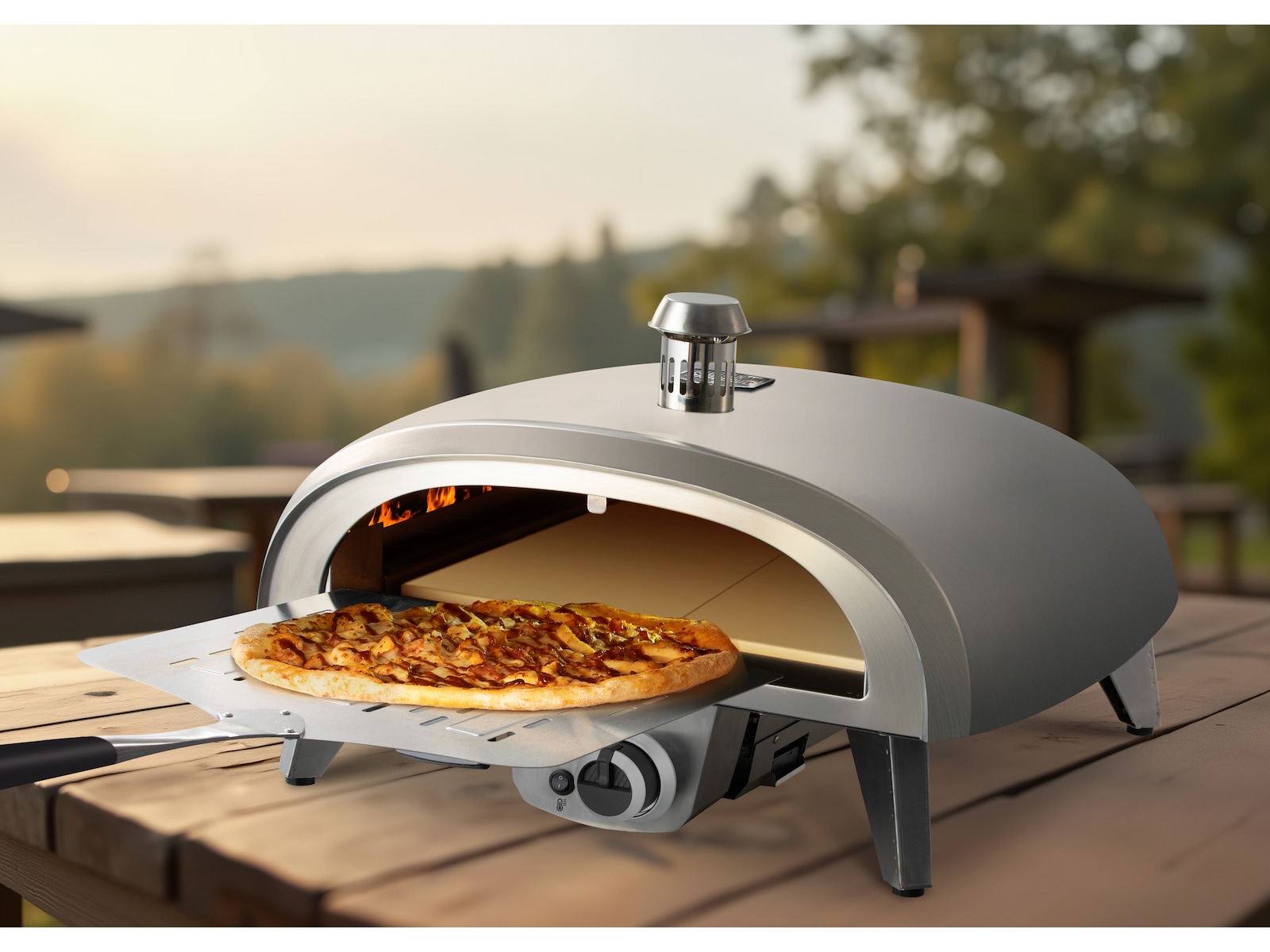 Gas pizzaovn 8kW 45cm rustfrit stål Pizzaovne