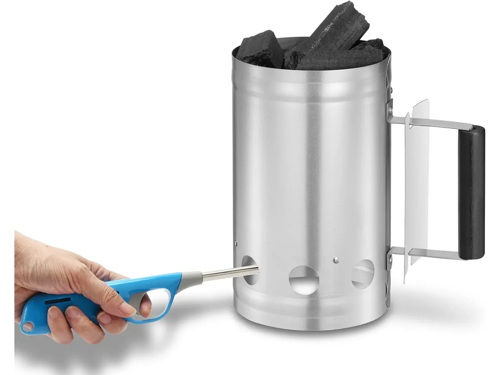 AABQ Charcoal Starter Galvaniseret kultænder Grillværktøj og tilbehør kit