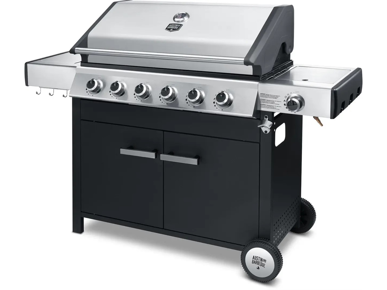 Austin and Barbeque Klassisk gasgrill 6 brændere Udendørsgrill