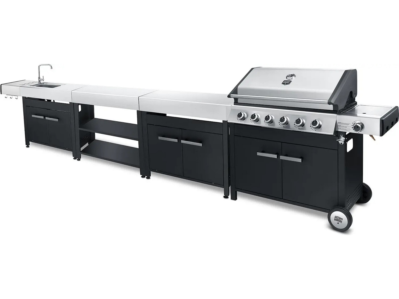 Austin and Barbeque Klassisk gasgrill 6 brændere Udendørsgrill