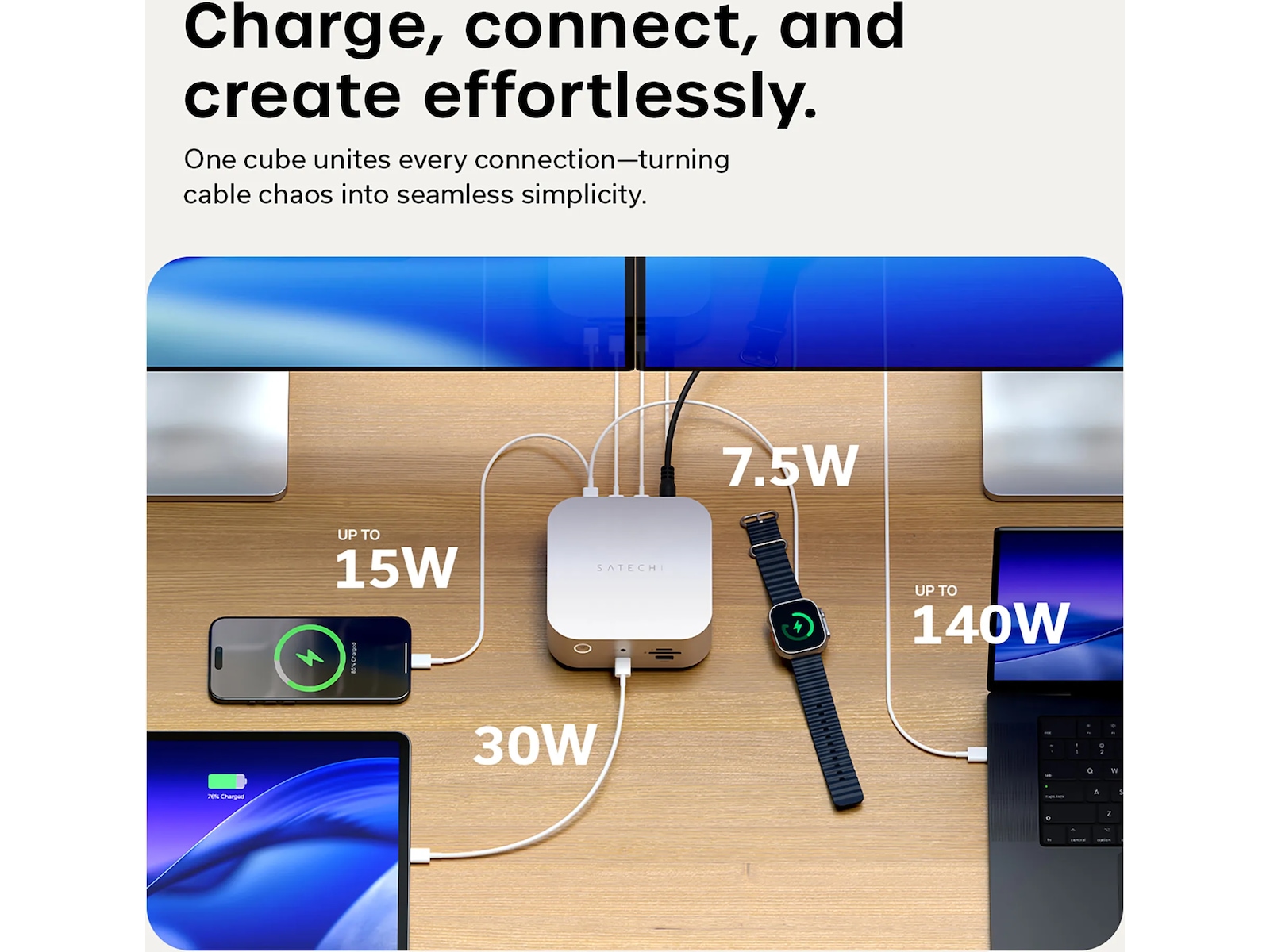 Satechi Thunderbolt 5 CubeDock™ med SSD-kabinet Dockingstation og USB-hub
